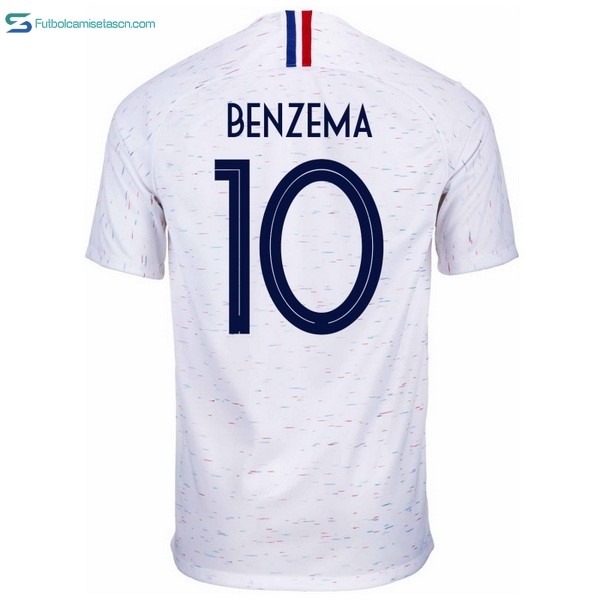 Camiseta Francia 2ª Benzema 2018 Blanco